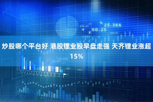 炒股哪个平台好 港股锂业股早盘走强 天齐锂业涨超15%